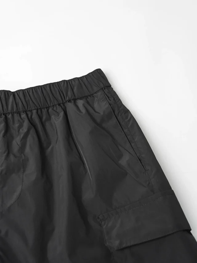 Item ID 9054 PRA Recycled Nylon Series Enamel Triangle Logo Elastic Bundle Rope Waist Casual Shorts