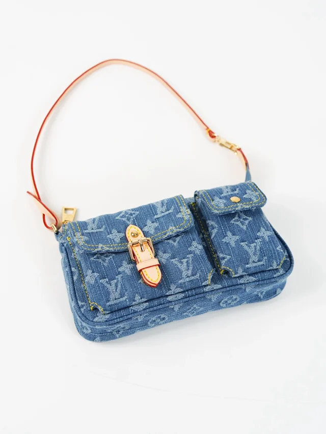 Item ID 9060 1V PA Denim Danning Chain Head Hanging Fabric Handheld Shoulder Bag Women's