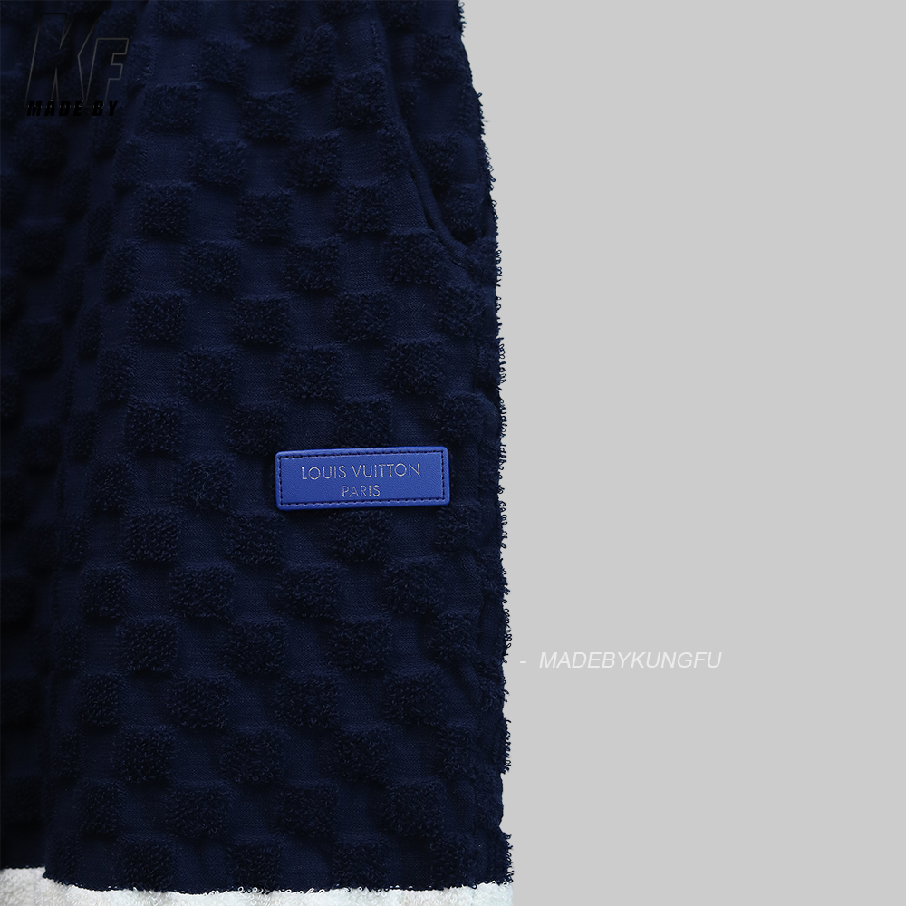 1V DAMIER terry tennis shorts