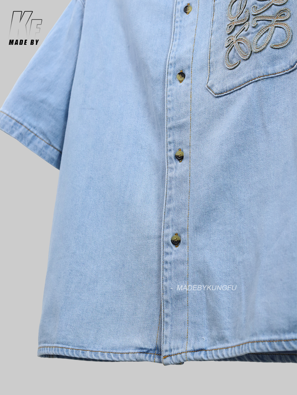 LOE patch embroidered denim shirt