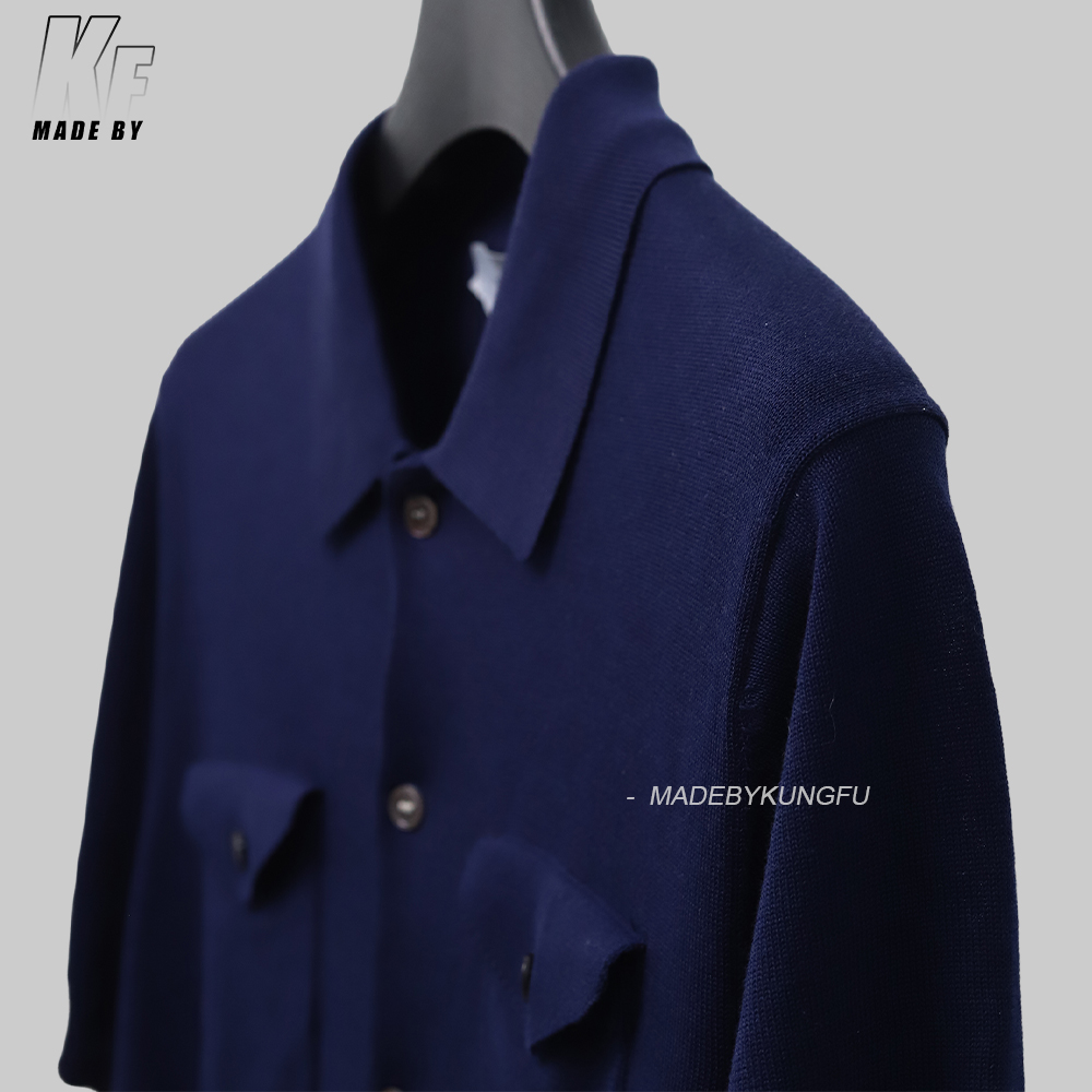VERSACE knit Button UP Polo
