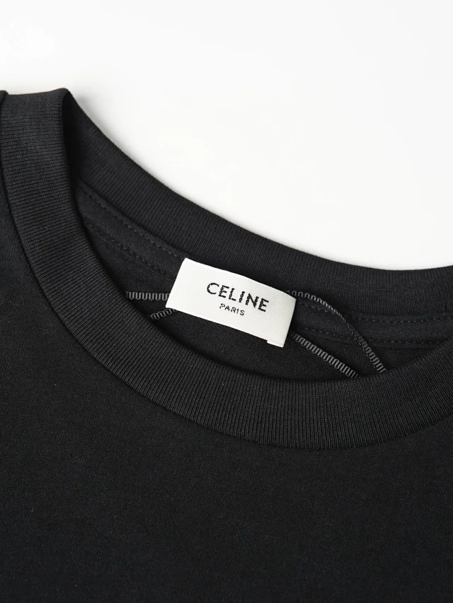 Item ID 9085 CHANE1 Suede Soft Long staple Cotton Fabric Round Neck Logo Embroidered Short Sleeve T-shirt