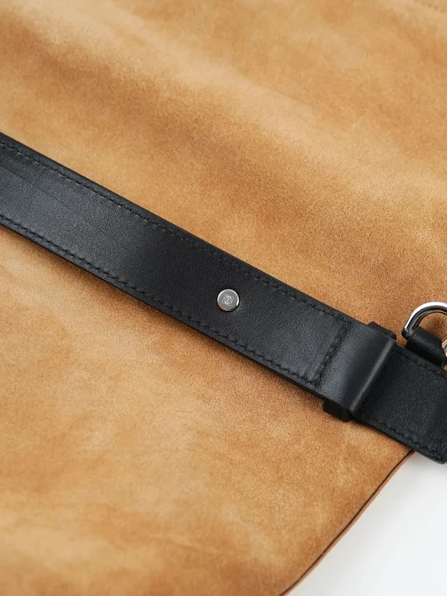Item ID 9088 LOE Bob special structure hand-held hollowshoulder bag imported thick suede foldable design leather patch cowhide