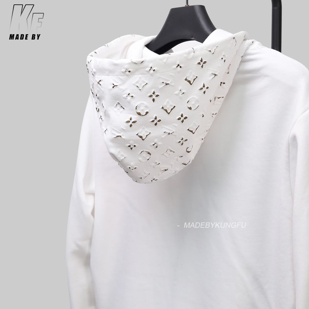 1V Embossed ink zip hoodie