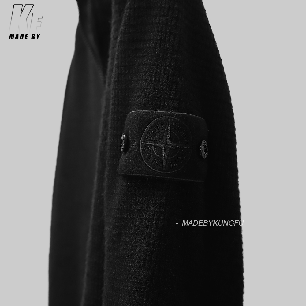 SI Ghost waffle wool knit cardigan