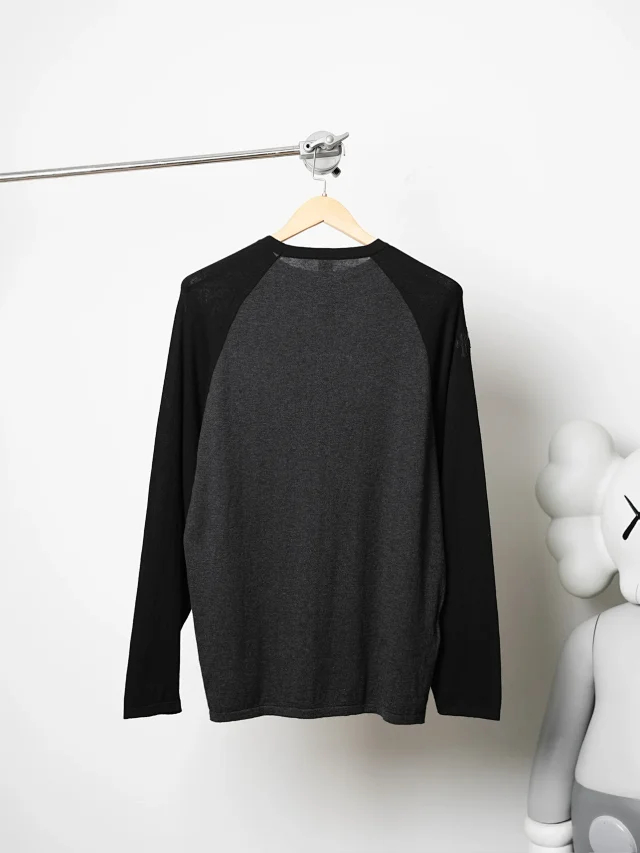 Item ID 9110 CH Lambskin side label, knitted long-sleeved T-shirt, CH 52-count ultra-fine mulberry silk color-spun yarn, extra-long fixed dyeing, autumn knitted long-sleeved