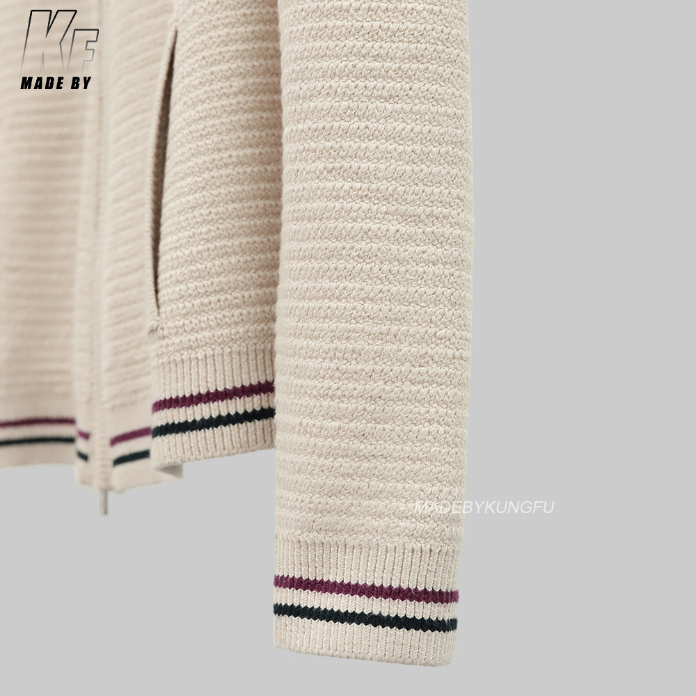Miu Knitted Striped Zipper Jacket