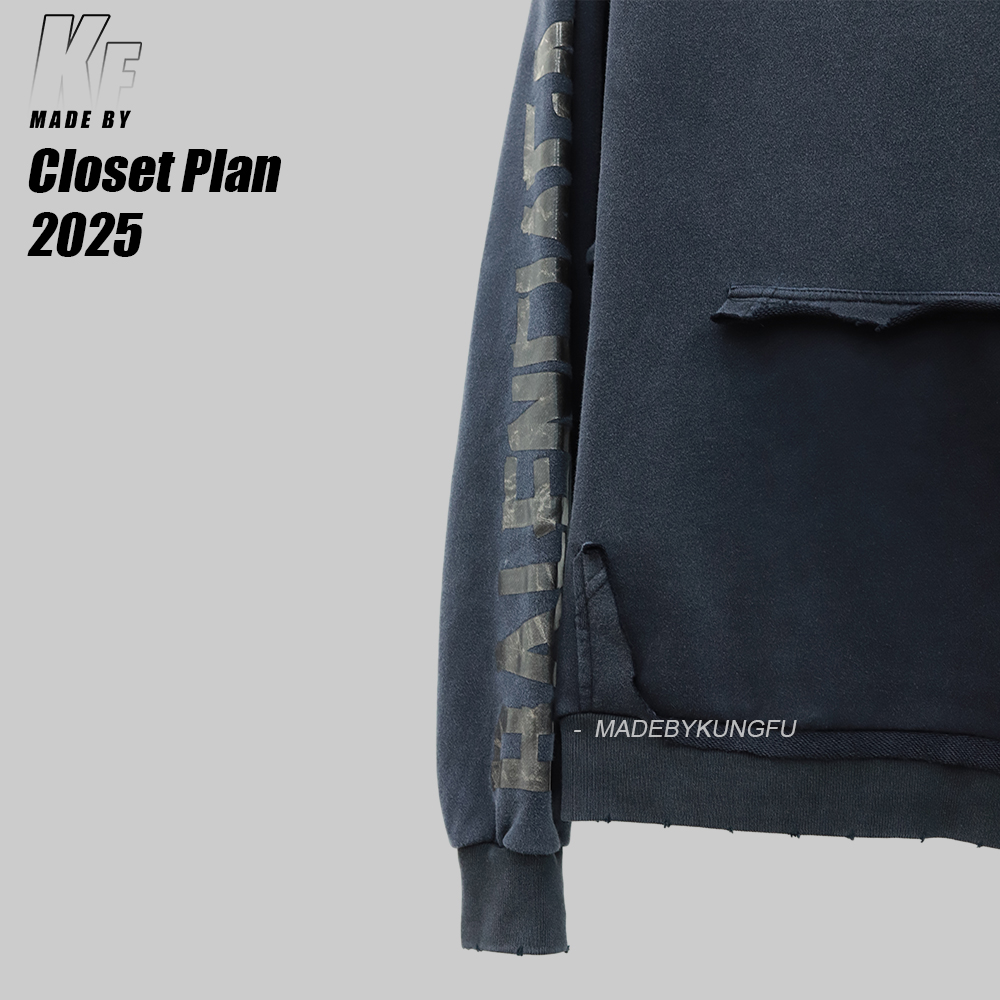 BLCG vintage washed type hooded hoodie