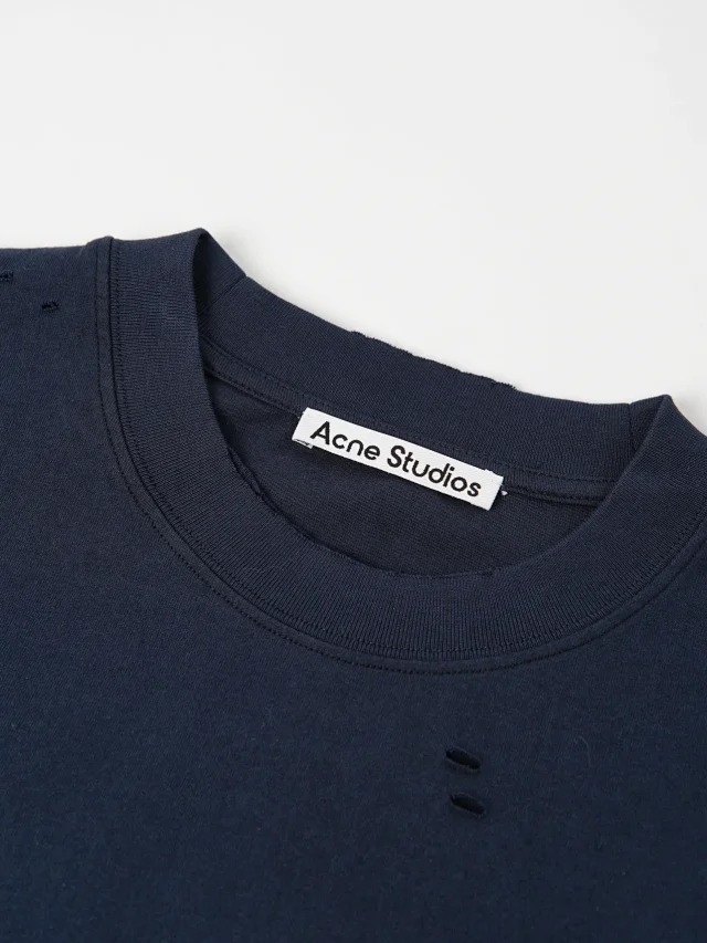 Item ID 9011 Acne FW25 logo printed distressed short sleeved shirt