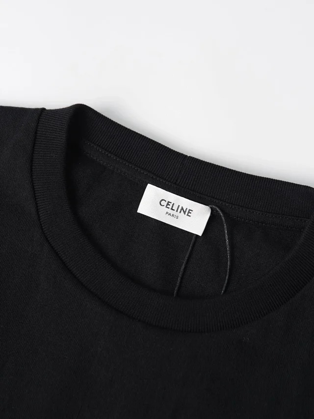 Item ID 9022 CE Triomphe Cotton Knitted Loose Round Neck Short Sleeve T-shirt