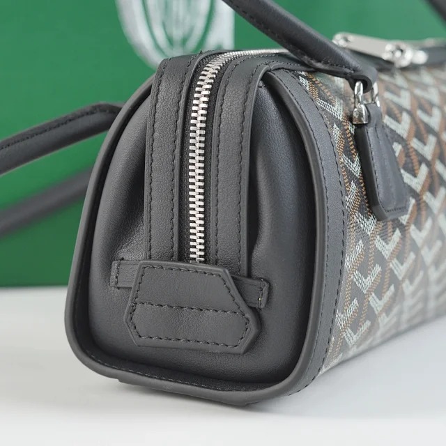 Item ID 9027 GOYARD Bonbonniere Classic Monogram Canvas & Cowhide Leather Baguette Shoulder Bag