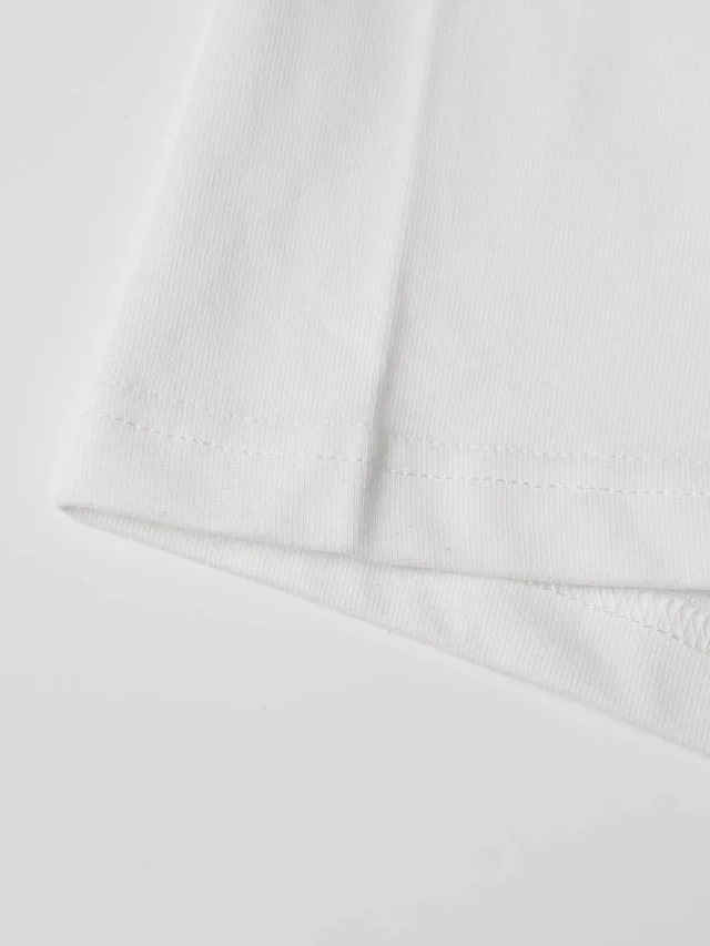 Item ID 9027 AMI Panda Embroidered Knitted Cotton Regular Round Neck Short Sleeve