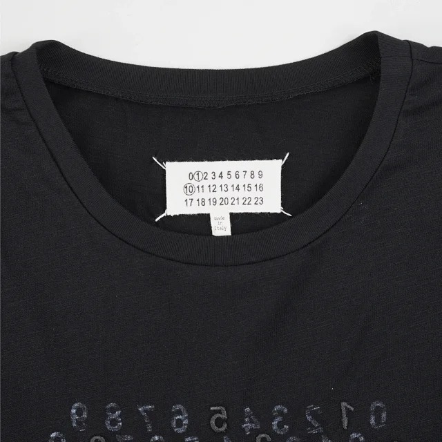 Item ID 9031 Margiela Reverse Embroidery Pattern Printed Straight Sleeve T BlackWhite