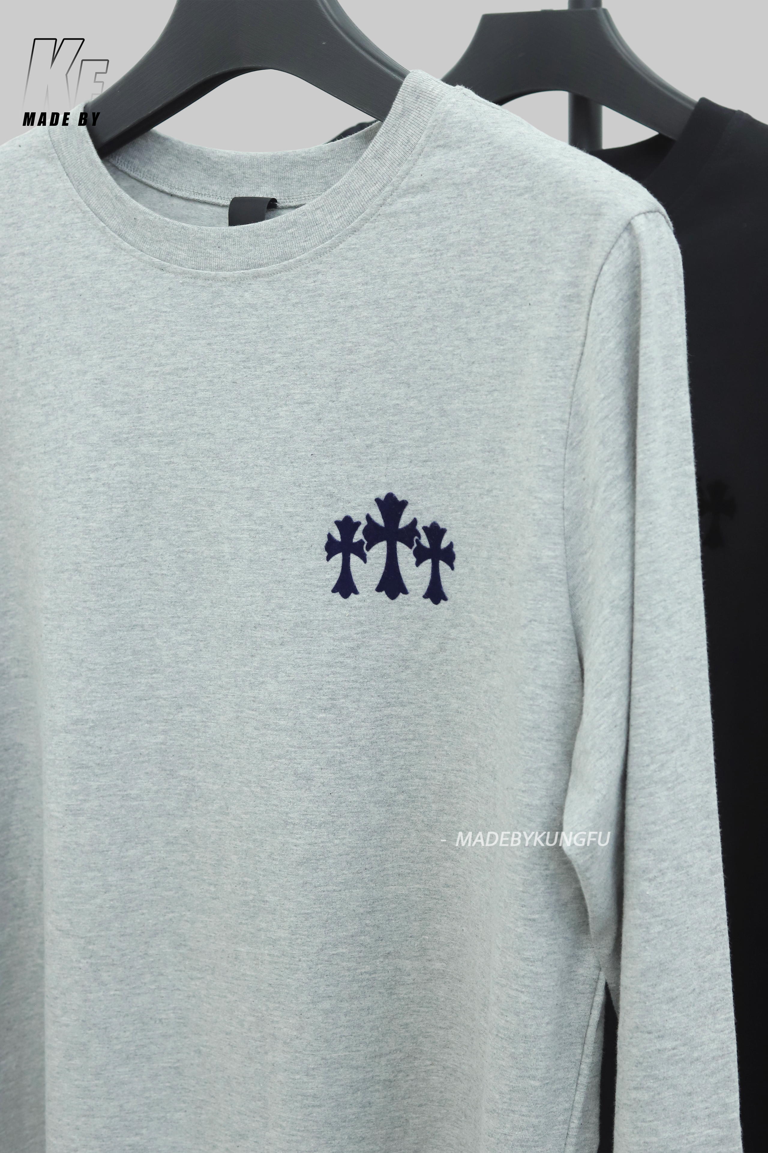 克罗心十字长袖 灰色