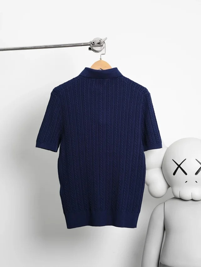 Item ID 9030 Ralph Fried Dough Twists Knitted Embroidered Pony Short Sleeve Pullover Polo Shirt Standard Edition Men's and Women's
