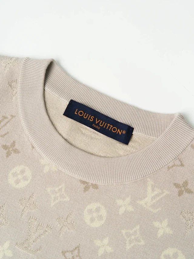 Item ID 9034 1V Early Spring Men's Series Full Print Old Flowers MONOGRAM Round Neck Shirt Jacquard Pattern Short Sleeve