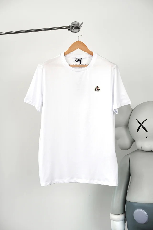 Item ID 9039 Mon basic black and white gray short sleeved custom logo solid color round neck short sleeved 
