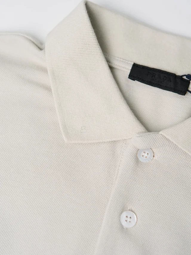 Item ID 9045 PRA breathable vermilion logo embroidered button slim fit short sleeved polo shirt