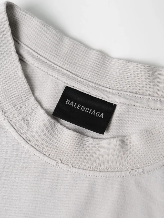 Item ID 9051 BLCG Pattern Paper Series Short Sleeve Retro distressed Round Neck T-shirt Regular Version