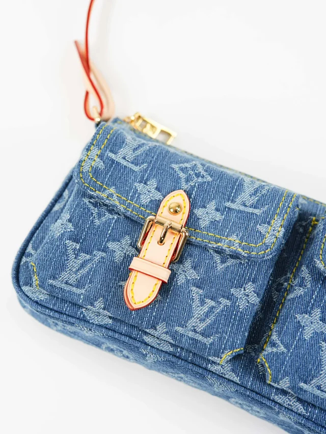 Item ID 9060 1V PA Denim Danning Chain Head Hanging Fabric Handheld Shoulder Bag Women's