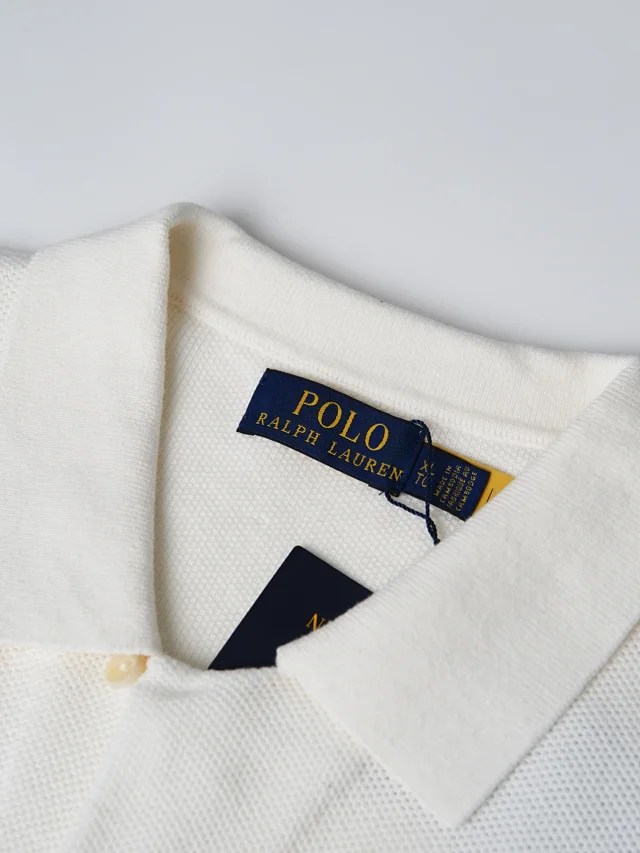 Item ID 9089 LR Poluoge Flat Machine Weaving Method Cotton Solid Color Pony Embroidery Short Sleeve Cardigan Knitted Standard Edition