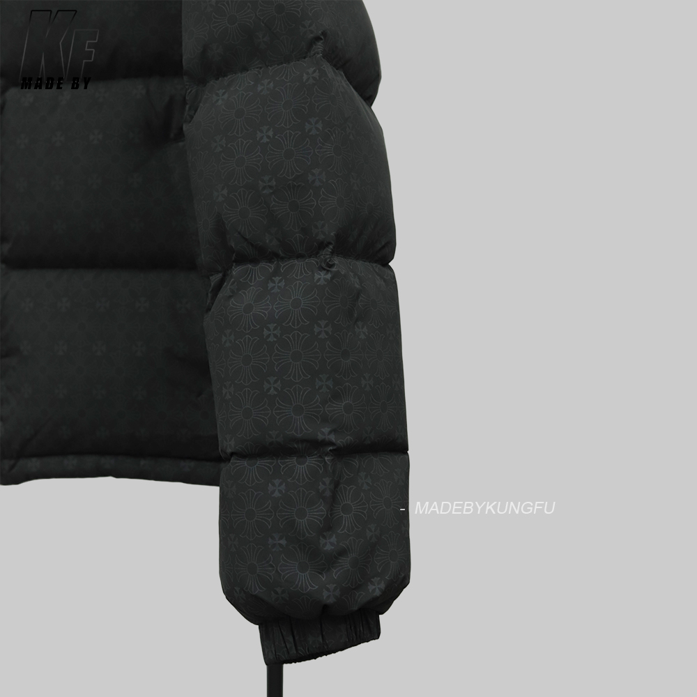 克罗心面包羽绒服 暗纹黑