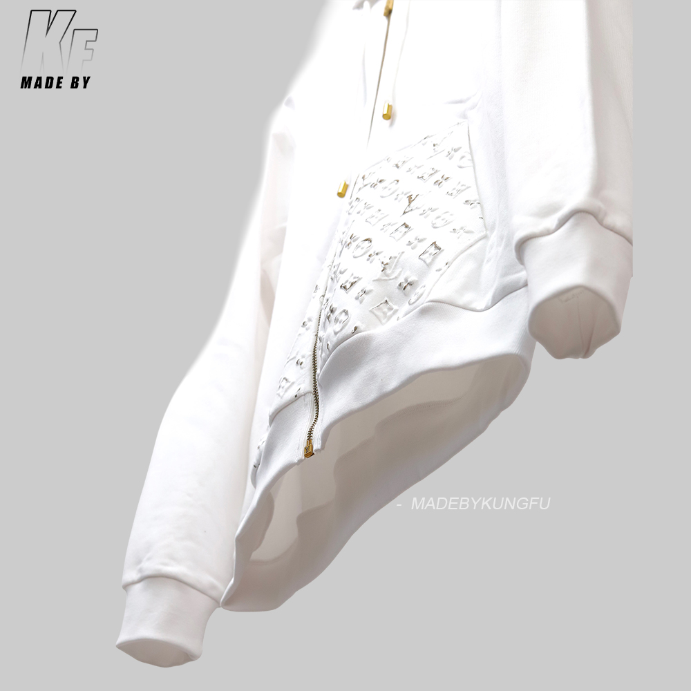 1V Embossed ink zip hoodie
