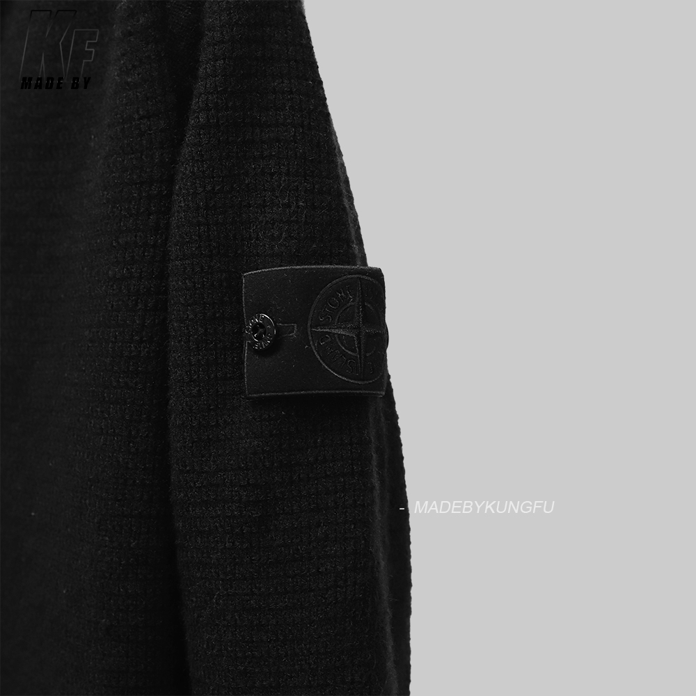 SI Ghost waffle wool knit cardigan