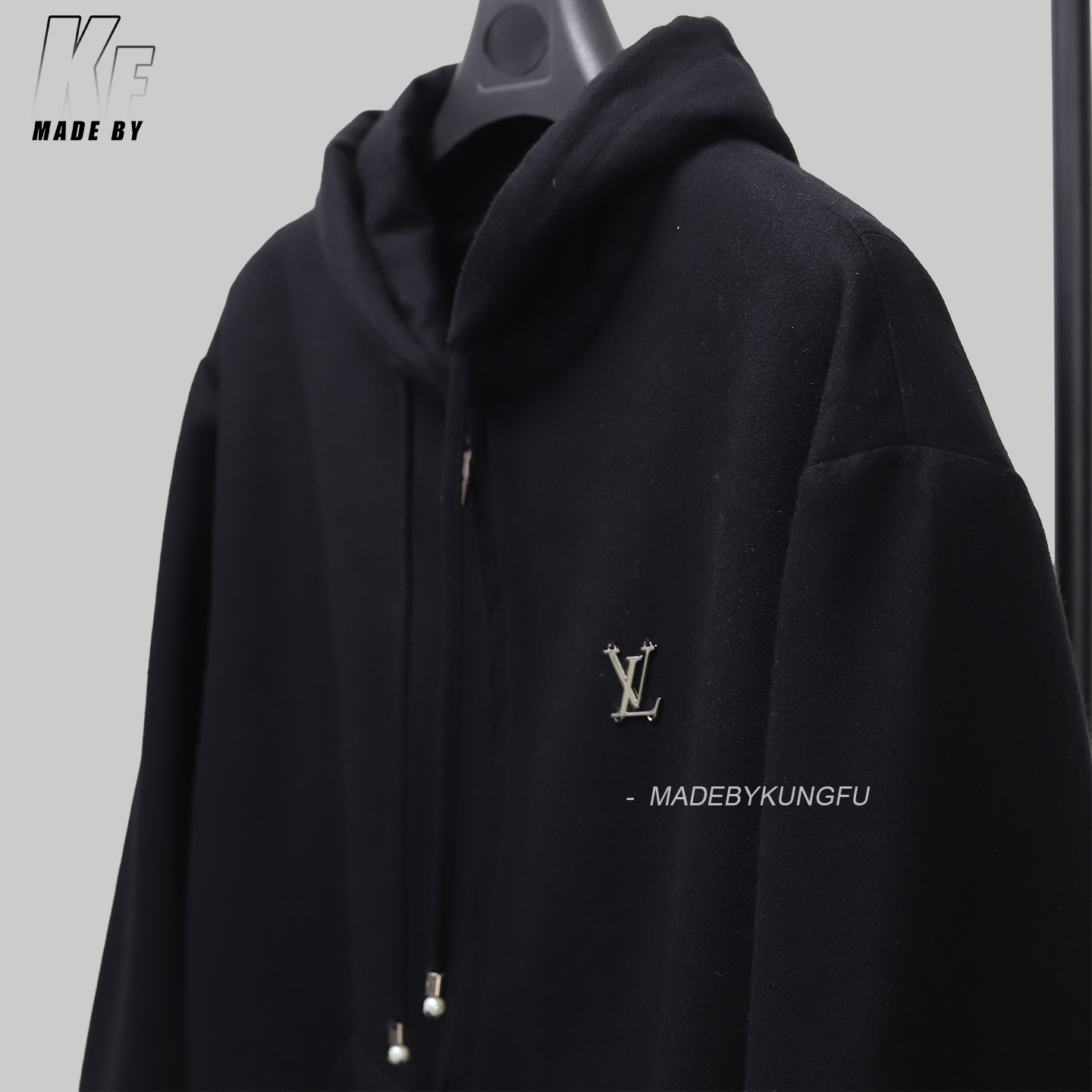 1V Technical wool bend  Zip Hoodie