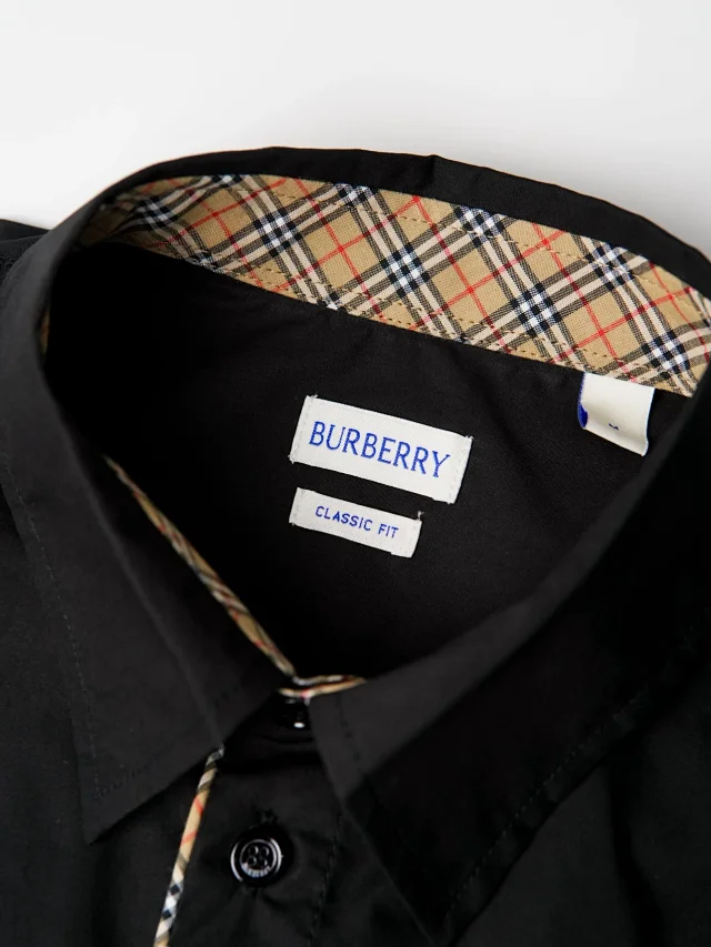 Item ID 9098 BBR Battle Horse Embroidery Dye-to-Color Yarn 40-Count Mercerized Twill SS26 Long-Sleeve Checkered Rolled-Edge Cotton Poplin Shirt