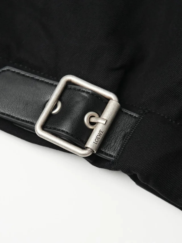 Item ID 9103 LOE FW25 runway collection full set of hardware mold opening custom brand leather label, wool silk belt, lapel, pure color zipper opening jacket
