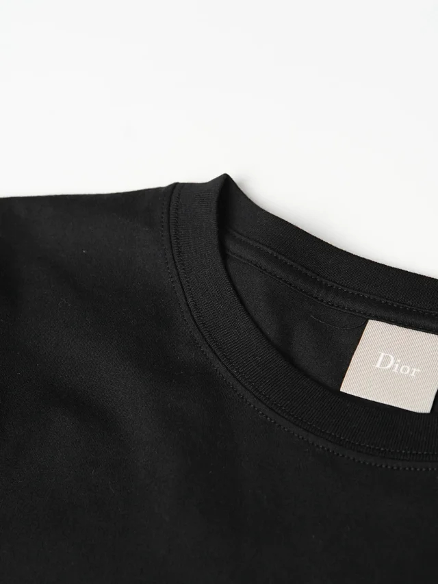 Item ID 9115 CD single-layer 60 count double strand plain weave thin cotton ribbed round neck long sleeved T-shirt