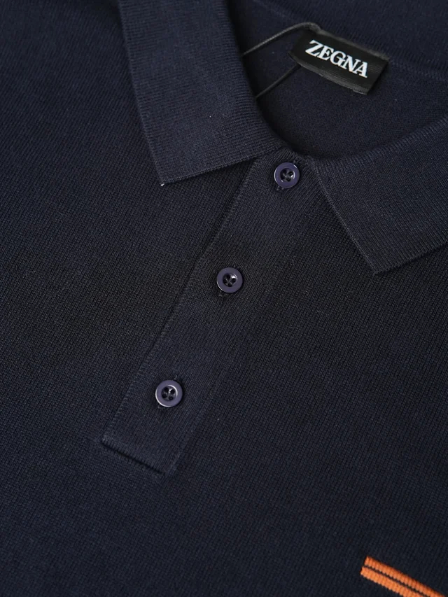 Item ID 9120 Zegna high count fixed dye fabric island cotton knitted Polo long sleeved autumn and winter collection