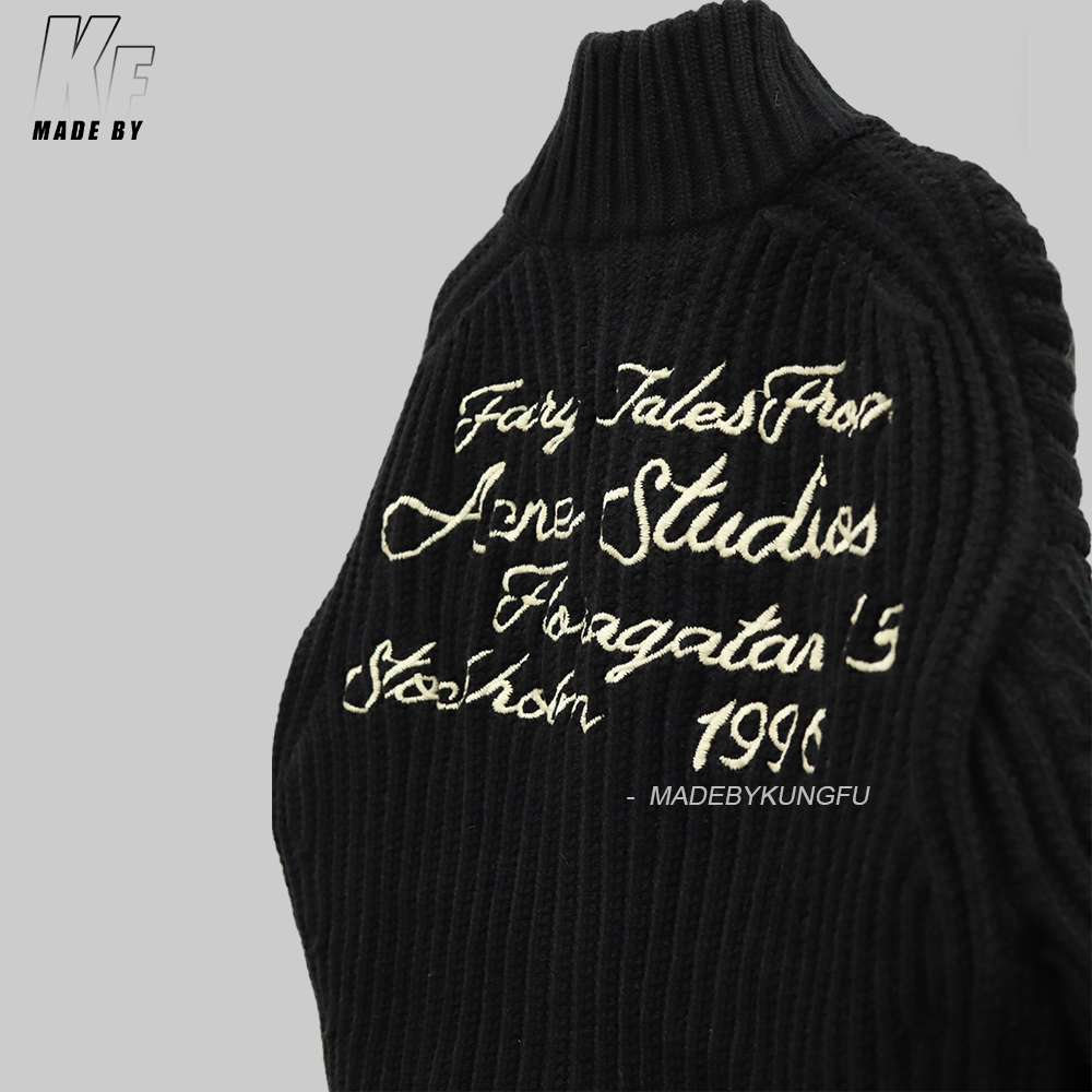 Acne Studios针织毛衣拉链外套 黑色