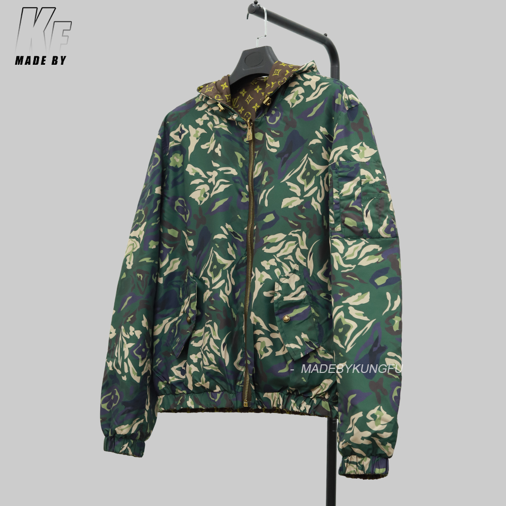 LV 迷彩两面穿小风衣 迷彩-金色