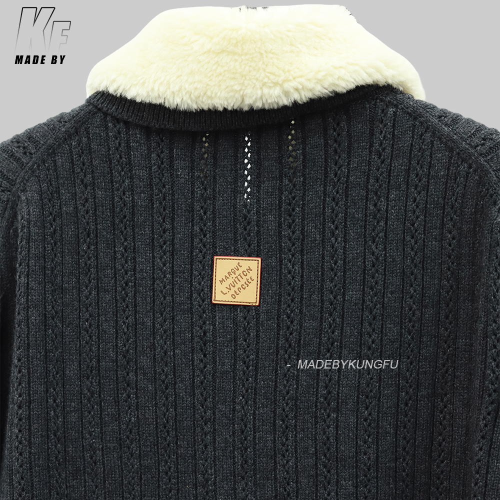 1V cashmere wool blend with wool collar jacket