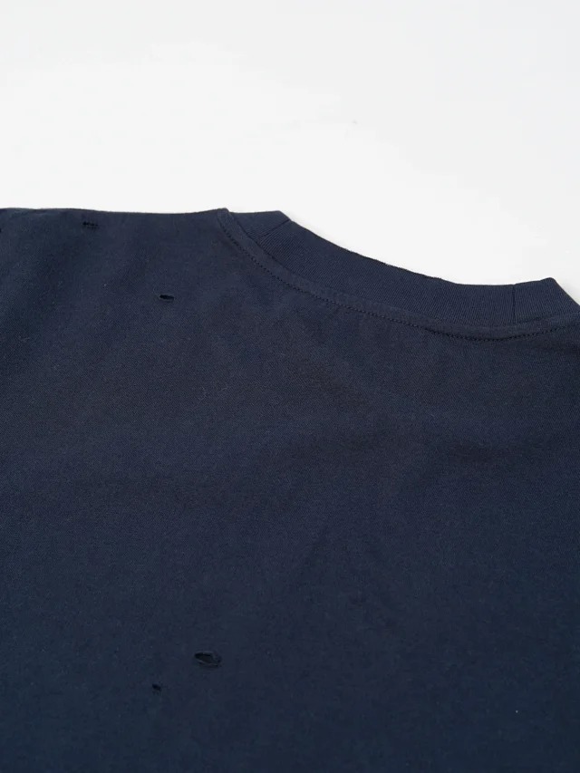 Item ID 9011 Acne FW25 logo printed distressed short sleeved shirt