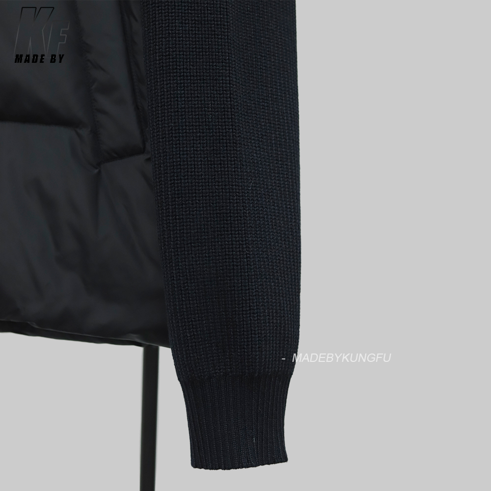 CG大鹅针织袖羽绒服 黑色