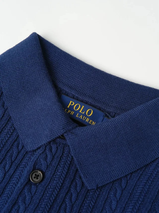 Item ID 9030 Ralph Fried Dough Twists Knitted Embroidered Pony Short Sleeve Pullover Polo Shirt Standard Edition Men's and Women's
