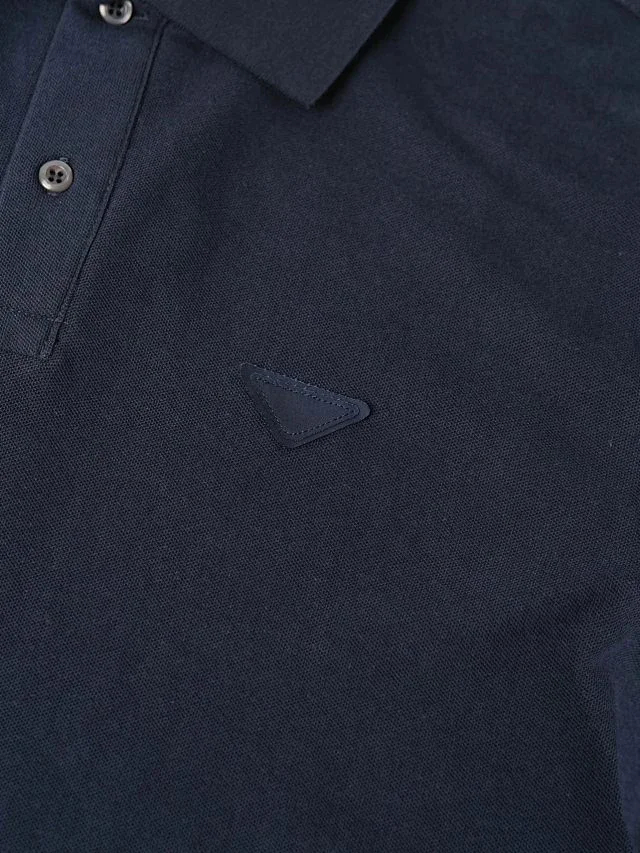 Item ID 9050 PRA pure cotton fake two-piece polo shirt with new color scheme, chest patch with triangular logo