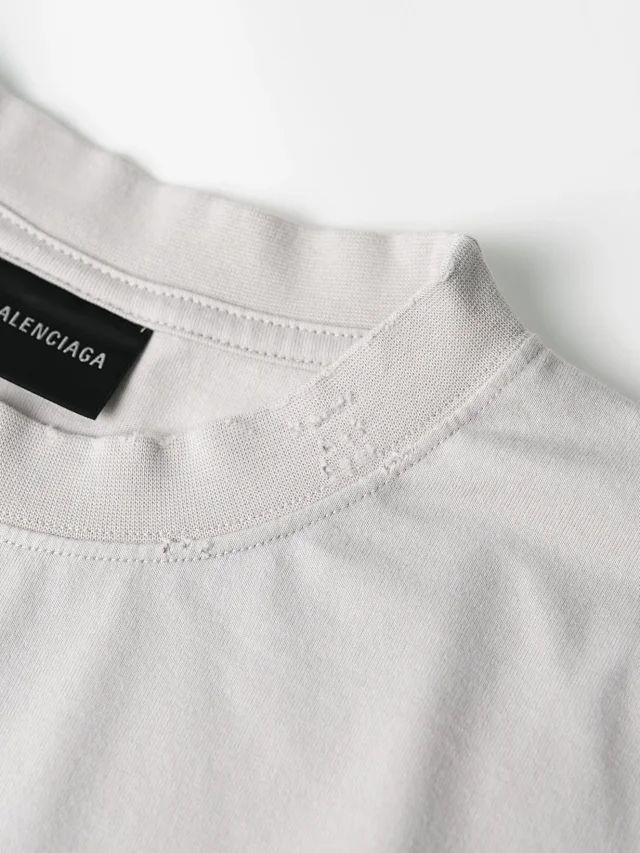 Item ID 9051 BLCG Pattern Paper Series Short Sleeve Retro distressed Round Neck T-shirt Regular Version