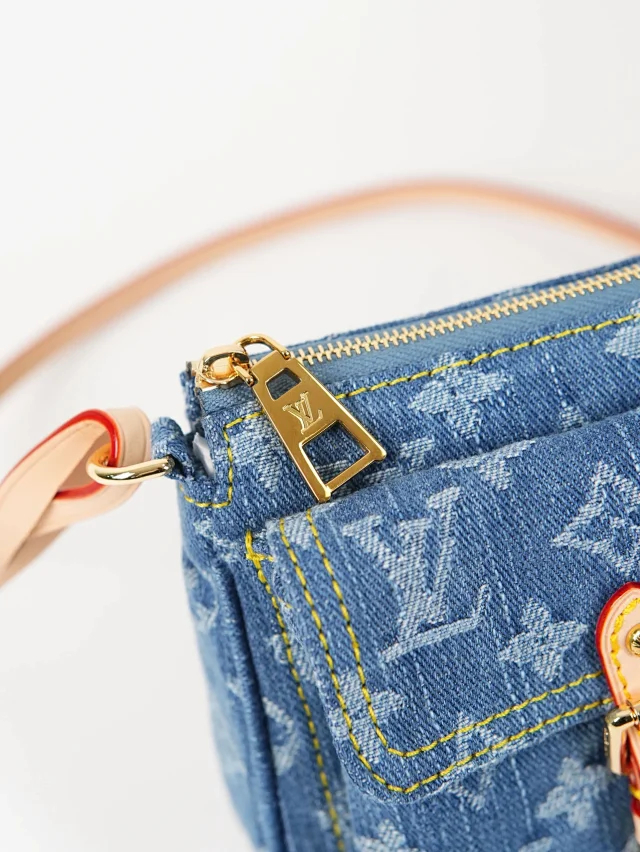Item ID 9060 1V PA Denim Danning Chain Head Hanging Fabric Handheld Shoulder Bag Women's