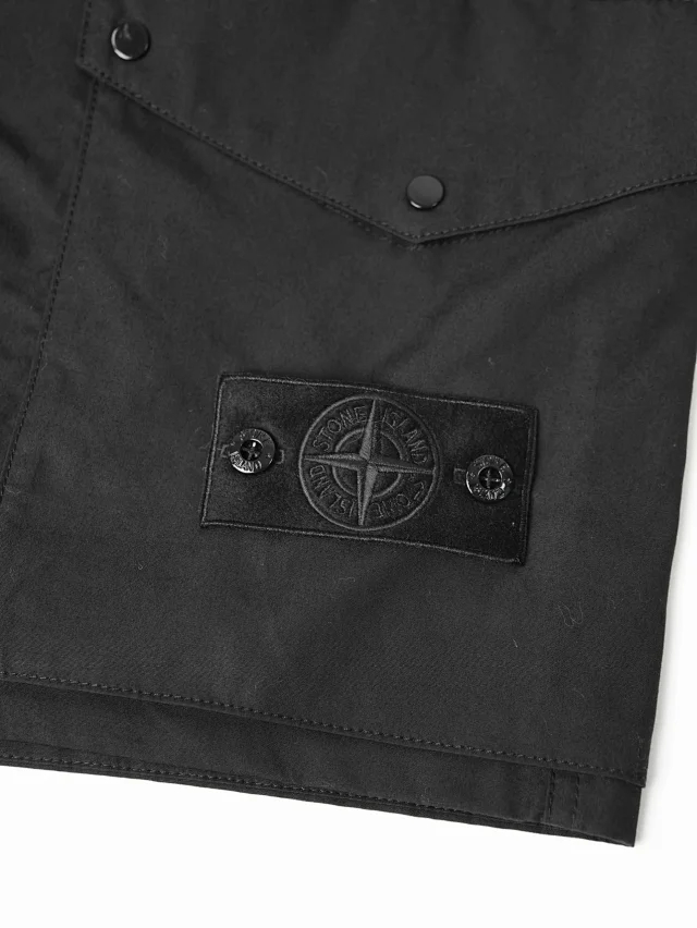Item ID 9074 SI black logo 50 double stranded combed cotton workwear shorts