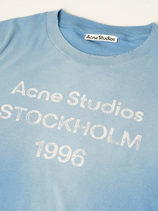 Item ID 9075 Acne Lazy Style 1996 Series Classic Logo Printed Short Slimming T-shirt Unisex