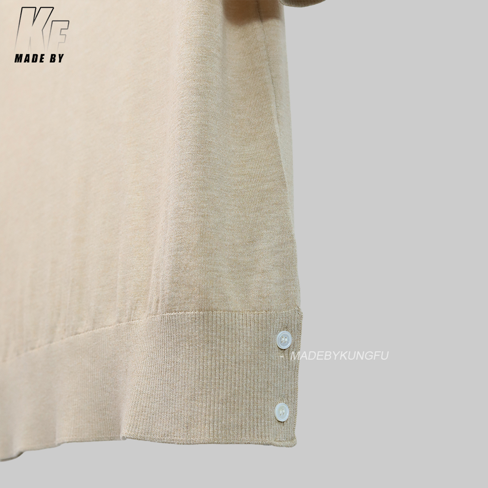TB mulberry silk wool blended knitted polo