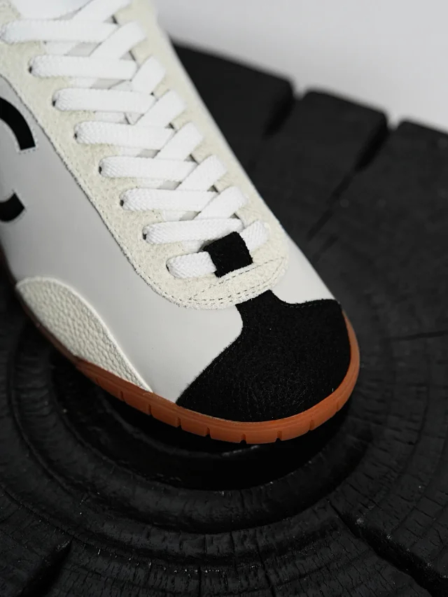 Item ID 9084 CHANE1 embossed calf leather suede effect round toe lace up low cut life and leisure training shoes 1cm
