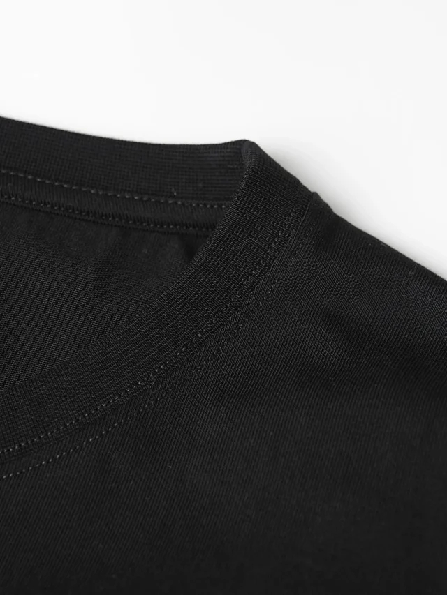 Item ID 9086 LOE Two Color Fixed Dyeing Yarn Precollection Series Cotton Solid Color Short Sleeve T-shirt Loose Edition