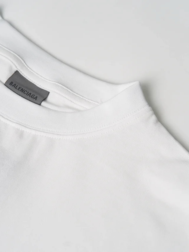 Item ID 9093 BLCG printed embroidery imported adhesive material round neck short sleeved T-shirt loose fit