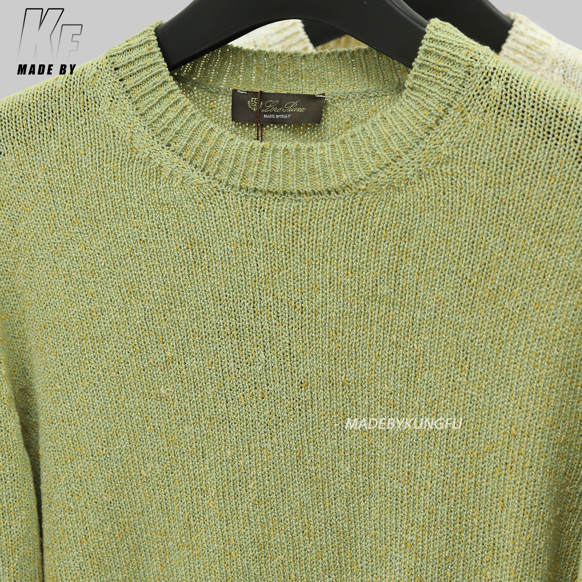 LP套头亚麻点毛衣 米色