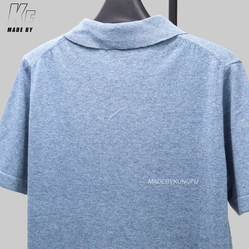 D1or wool blended knitted polo shirt